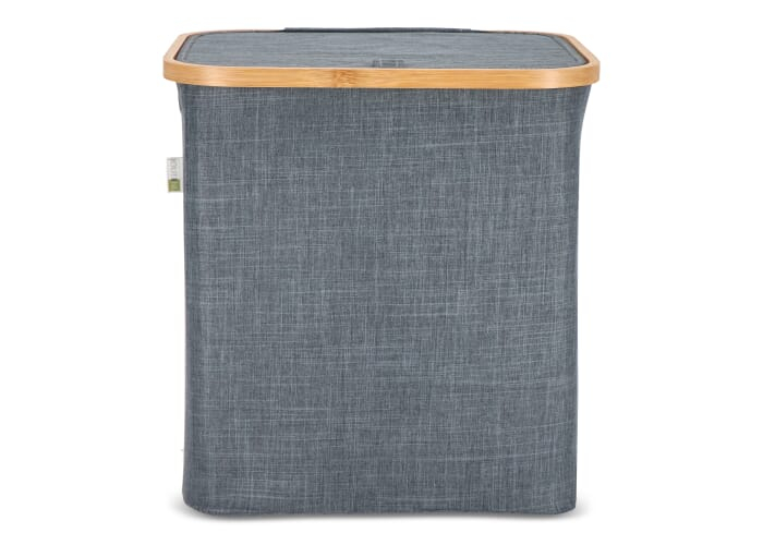 Grand panier pliant rPET publicitaire avec couvercle Sogne Gris foncé